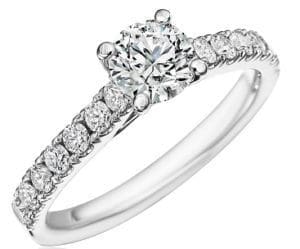 cathedral setting diamond engagement ring